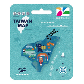 数量限定 レア台湾交通系ICカード 台湾地図（南投・花蓮） ユーユーカード｜拼台灣造型悠遊卡 南投花蓮
