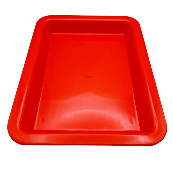 台湾の万能カラフルプラスチックトレイ（浅め） 小｜カラー：レッド｜塑膠長方盤（淺） 紅色 小