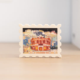 遊木時光 WOOD TIME 台湾ミニ風景 木製パズルマグネット 西門紅楼｜台灣拼風景木製磁鐵 繽紛紅樓