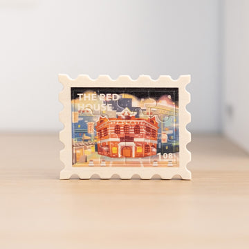 遊木時光 WOOD TIME 台湾ミニ風景 木製パズルマグネット 西門紅楼｜台灣拼風景木製磁鐵 繽紛紅樓