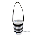 台湾製 漁師網 ナイロン ドリンクホルダー （ブラック・グレー）｜茄芷袋手提杯套 黑灰條紋