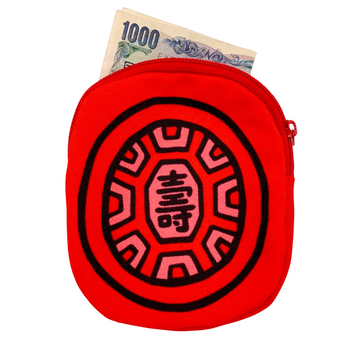 茚 Yin Taiwan 紅亀粿（紅亀餅・アンンクークエ）コインケース（ポーチ・小銭入れ）寿（大）｜紅龜粿零錢包 壽 大