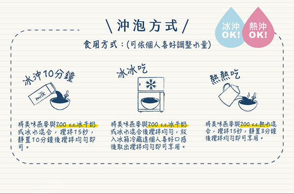 台湾QUAKER クエーカー オートミール いちこ・チョコレート風味｜桂格美味燕麥 可可鮮莓風味 232g（46.4gx5パック）