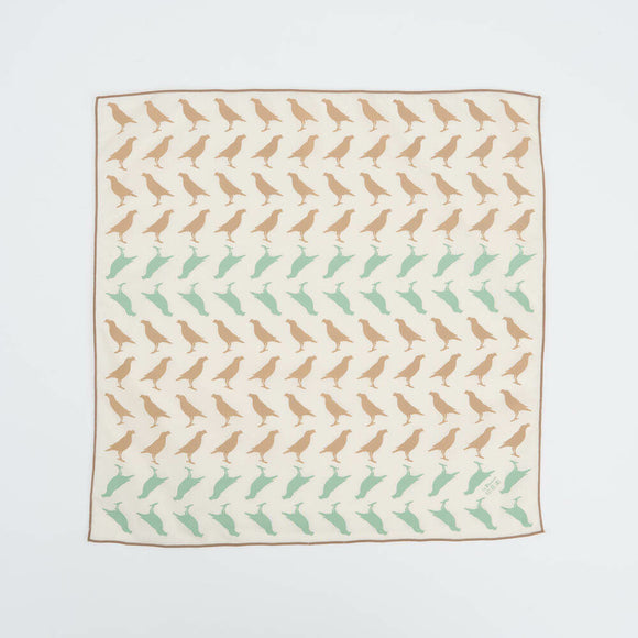 印花楽 風呂敷 台湾八哥5号 森のグリーンブラウン｜包布巾 台灣八哥5號 山林綠棕