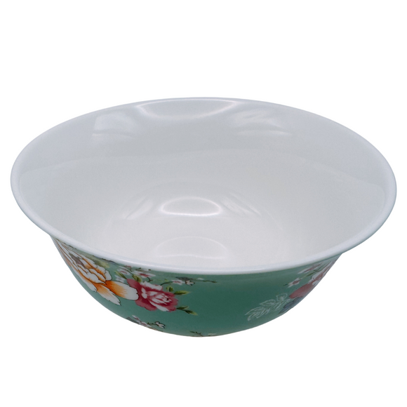 台湾花布（客家花布）柄 食器 飯碗 ブルー｜台灣花布（客家花布）飯碗 藍