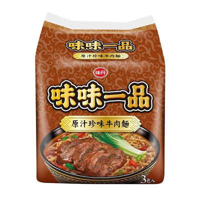〈3食入〉味味一品 台湾風牛肉袋麺｜牛肉麺｜味味一品 原汁珍味牛肉麵（3個パック｜185gx3）