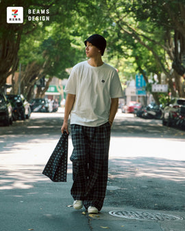 台湾限定 セブンイレブン × BEAMSコラボ BEAMS DESIGN OPENちゃん エコバッグ（ブラック）｜7-11 x BEAMS聯名 BEAMS DESIGN OPEN! 經典頭像背心袋 黑色
