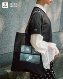 台湾限定 セブンイレブン × BEAMSコラボ BEAMS DESIGN OPENちゃん トートバッグ（ブラック）｜7-11 x BEAMS聯名 BEAMS DESIGN OPEN! 飛翔紀念版托特袋 黑色