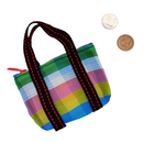 ミニ漁師網バッグ コインケース（小銭入れ﻿）チェック柄｜迷你茄芷袋零錢包 彩格（本体・ファスナーの色はランダム出荷）※ご購入の場合、色の原因で返品・交換は対応不可