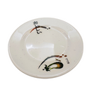 台湾レトロ メラミン製 小円皿 おいしい文字・なす柄｜台灣路邊攤用 美耐皿中式圓盤 美味・好吃平假名・茄子