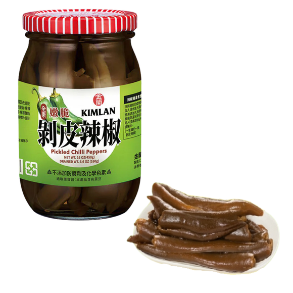 金蘭 青唐辛子の漬物｜ 金蘭 剝皮辣椒 450g