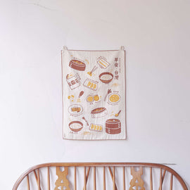 印花楽 吸水ふきん おはよう（台湾朝ごはん） ミルクティー色｜吸水茶巾家事布 早安 奶茶色