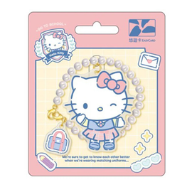 数量限定 レア台湾交通系ICカード サンリオ スクール風 HELLO KITTY キーホルダー型 悠遊カード｜三麗鷗學院風造型悠遊卡 HELLO KITTY