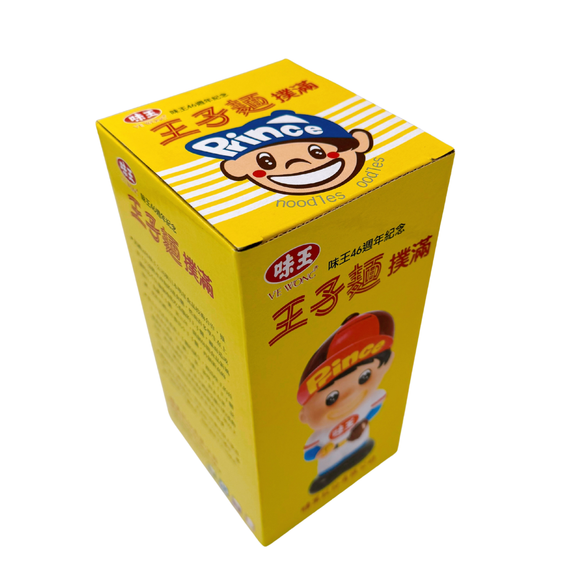 〈大変レア〉ヴィンテージ 創立46周年記念 味王 王子麺坊や（王子麺宝宝）ソフビ貯金箱｜王子麵 撲滿（創立46週年紀念）