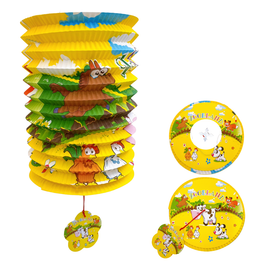 紙ランタン（紙灯籠） 牧場のどうぶつ柄｜紙燈籠 牧場動物圖案