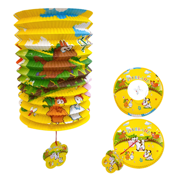 紙ランタン（紙灯籠） 牧場のどうぶつ柄｜紙燈籠 牧場動物圖案