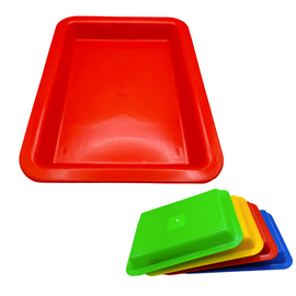 台湾の万能カラフルプラスチックトレイ（浅め） 小｜カラー：レッド｜塑膠長方盤（淺） 紅色 小