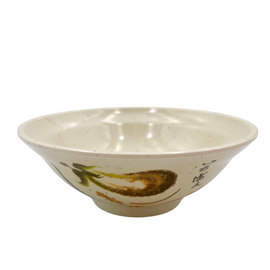 台湾レトロ メラミン製 魯肉飯・鶏肉飯用ボウル 飯碗 いちばん文字・なす柄｜台灣路邊攤用 美耐皿生意碗（魯肉飯碗） 一番平假名・茄子