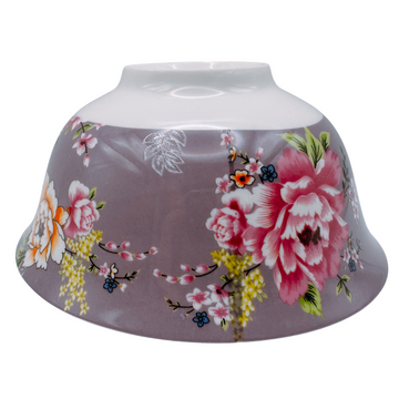 台湾花布（客家花布）柄 食器 飯碗 ラベンダー｜台灣花布（客家花布）飯碗 紫