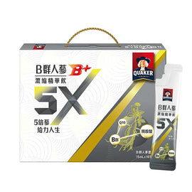 台湾QUAKER 5倍高濃度 朝鮮人参・西洋人参 健康ドリンク（ビタミンB成分配合）15mlx16パック｜桂格5X B群人蔘精華飲盒裝 15mlx16包