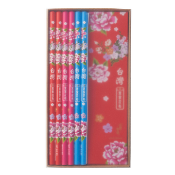 レトロ可愛い 台湾 利百代 台湾花布（客家花布）柄鉛筆｜利百代 台灣花布鉛筆組｜硬度：2B