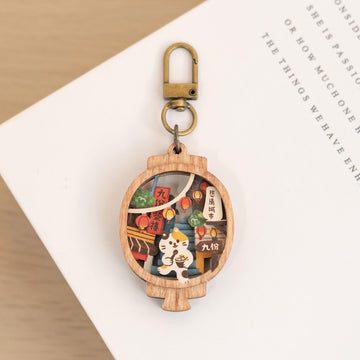 遊木時光 WOOD TIME 台湾ミニ風景 木製キーホルダー 九份｜台灣微風景木製鑰匙圈 九份山城
