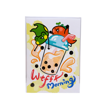 早安沒事幹 タピオカミルクティー ポストカード｜珍珠奶茶 明信片