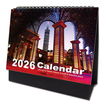 〈数量限定〉2026年 台湾卓上カレンダー 台湾景色（表紙：台北101）｜台灣風景三角桌曆 台北101封面 台灣製
