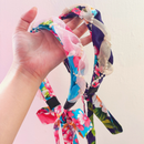 Hakka Rainy 客家花布 パール付きロングリボンカチューシャ｜花布珍珠絲帶髮箍｜台湾花布