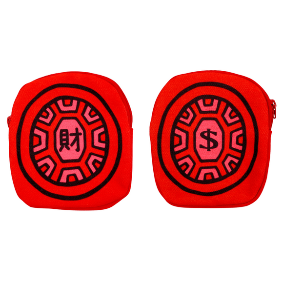 茚 Yin Taiwan 紅亀粿（紅亀餅・アンンクークエ）コインケース（ポーチ・小銭入れ）財・$（大）｜紅龜粿零錢包 財・$ 大