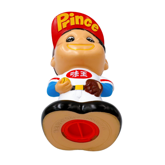 〈大変レア〉ヴィンテージ 創立46周年記念 味王 王子麺坊や（王子麺宝宝）ソフビ貯金箱｜王子麵 撲滿（創立46週年紀念）