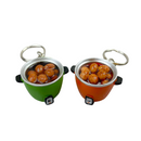 台湾レトロキーホルダー ミニ電鍋 ミニチュア 台湾風煮卵版（茶たまご）（レッド）｜台灣懷舊復古鑰匙圈 電鍋茶葉蛋 紅