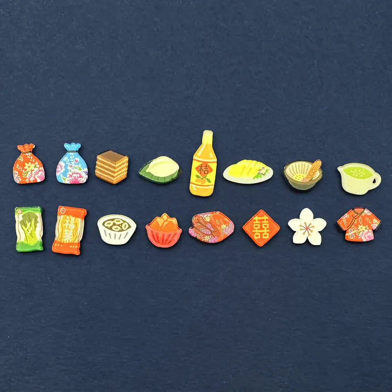 日日野餐 PIKNIK ピンバッジ 客家花布布団とダブルハピネス｜日日野餐 PIKNIK 別針（徽章） 客家文化系列 客家花布棉被與雙喜
