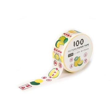 マスキングテープ 台湾果物段ボール箱（レモン）パターン｜台灣特色紙膠帶 台灣水果紙箱（檸檬） 15mm x 6m