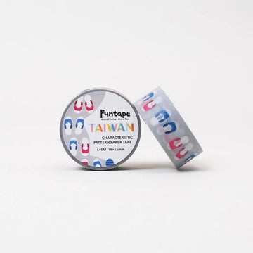 マスキングテープ 台湾青白サンダルパターン｜台灣特色紙膠帶 藍白拖 15mm x 6m
