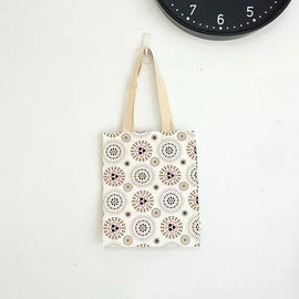 印花楽 布製トートバッグ 花火 繁花紫（はんかむらさき）｜花布小書袋 煙火 繁花紫