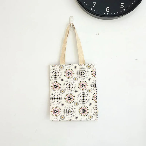 印花楽 布製トートバッグ 花火 繁花紫（はんかむらさき）｜花布小書袋 煙火 繁花紫