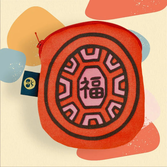 茚 Yin Taiwan 紅亀粿（紅亀餅・アンンクークエ）コインケース（ポーチ・小銭入れ）福（大）｜紅龜粿零錢包 福 大