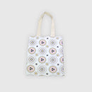 印花楽 布製トートバッグ 花火 繁花紫（はんかむらさき）｜花布小書袋 煙火 繁花紫