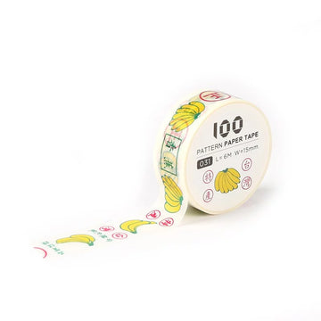 マスキングテープ 台湾果物段ボール箱（台湾バナナ）パターン｜台灣特色紙膠帶 台灣水果紙箱（香蕉）15mm x 6m