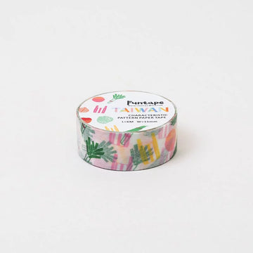 マスキングテープ 台湾紅白ストライプレジ袋パターン｜台灣特色紙膠帶 紅白塑膠袋 15mm x 6m