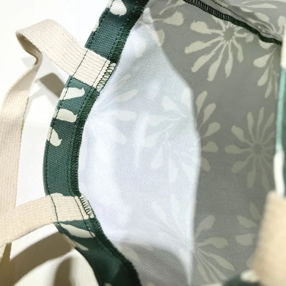 印花楽 布製トートバッグ 黒鳥サークル柄 マガモグリーン｜花布小書袋 烏秋圈圈 水鴨綠色