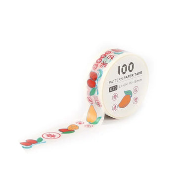 マスキングテープ 台湾果物段ボール箱（台湾マンゴー）パターン｜台灣特色紙膠帶 台灣水果紙箱（芒果）15mm x 6m