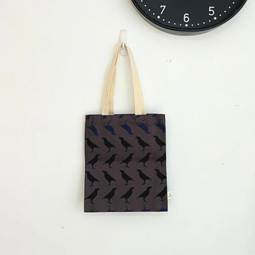 印花楽 布製トートバッグ 台湾八哥5号 職人グレーブラック｜花布小書袋 台灣八哥5號 工匠灰黑