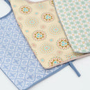 印花楽 折りたたみエコバッグ レトロタイル9号 古民家ホワイトグリーン｜可收捲小背心袋 老磁磚9號 古宅白綠