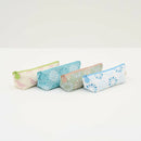 印花楽 ペンケース 黒鳥サークル柄 春のガーデングリーン｜拉鏈筆袋 烏秋圈圈 春綠花園