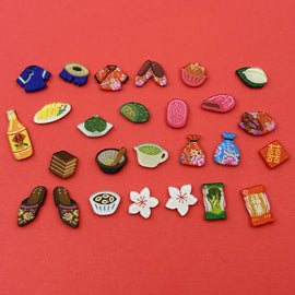 日日野餐 PIKNIK ピンバッジ 客家花布布団とダブルハピネス｜日日野餐 PIKNIK 別針（徽章） 客家文化系列 客家花布棉被與雙喜 - 0