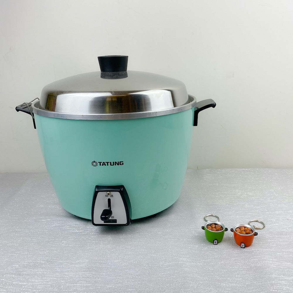 台湾レトロキーホルダー ミニ電鍋 ミニチュア 台湾風煮卵版（茶たまご