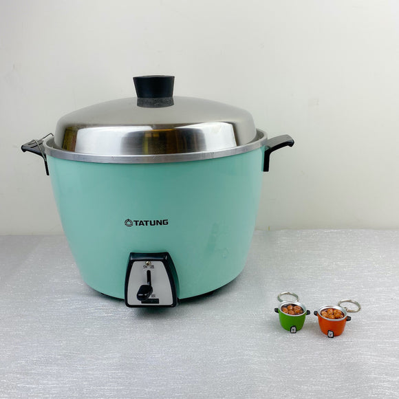 台湾レトロキーホルダー ミニ電鍋 ミニチュア 台湾風煮卵版（茶たまご）（レッド）｜台灣懷舊復古鑰匙圈 電鍋茶葉蛋 紅