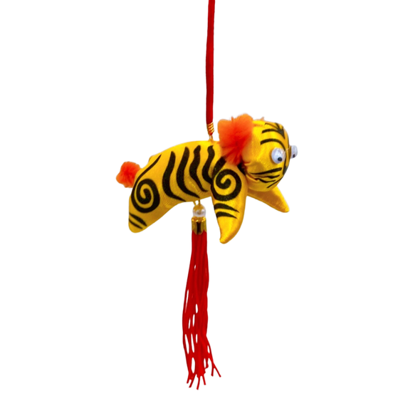 レトロ 虎の吊るし飾り（黄色）｜復古懷舊老虎掛飾（黃）